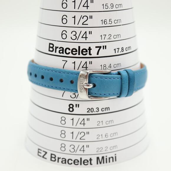 Fossil Heather Silver Tone Womens 42mm Watch Blue Leather ES3279 w New Battery - Picture 4 of 12